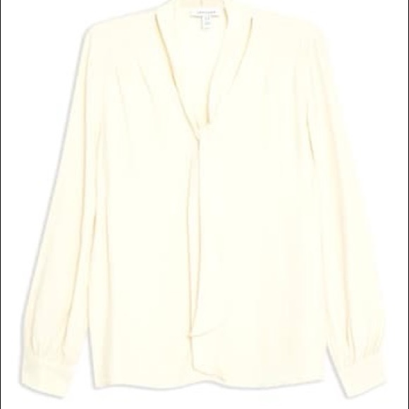Topshop Cream ivory tie neck blouse - Picture 2 of 9